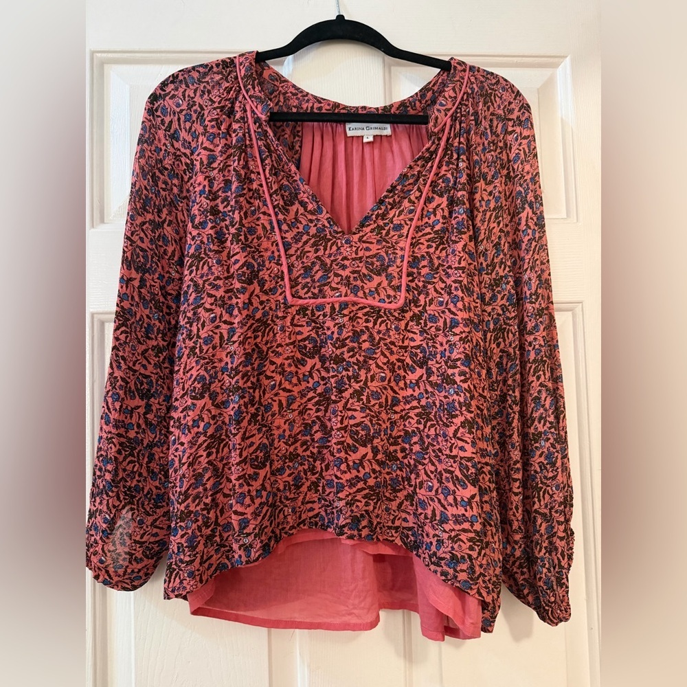 Karina Grimaldi Pink Floral Blouse